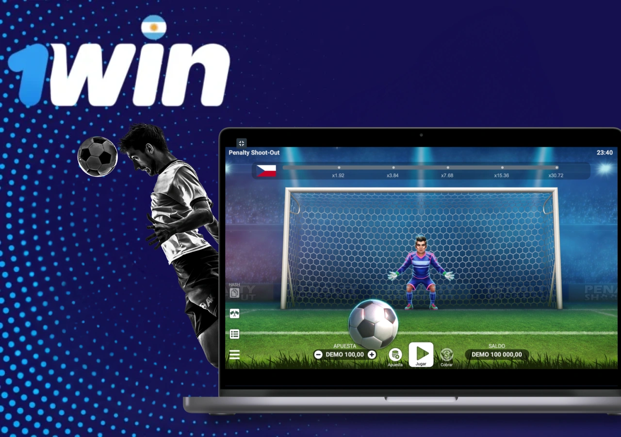 Juega al fútbol en línea Penalty Shoot Out en la plataforma 1Win