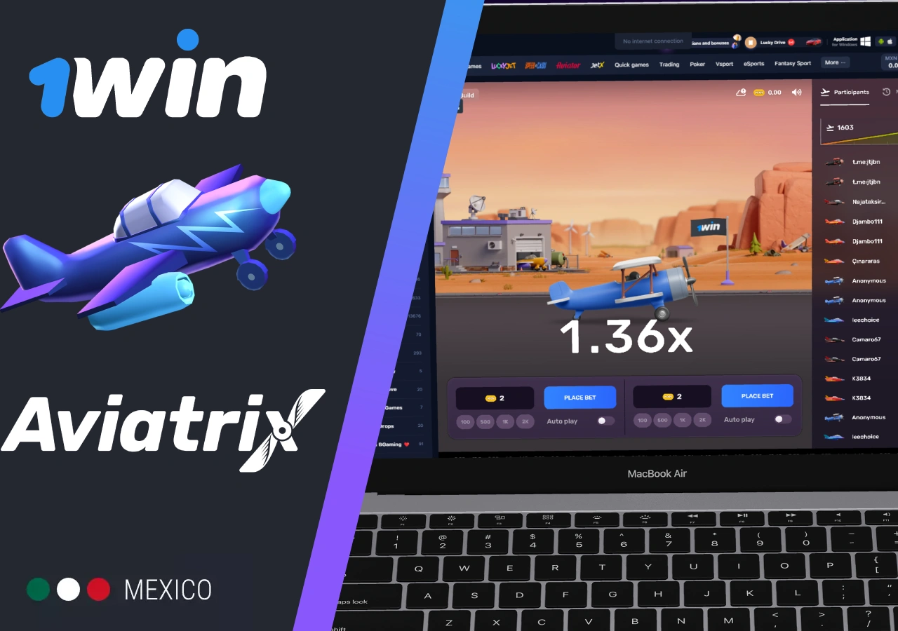 El juego Aviatrix está disponible para jugadores mexicanos en la plataforma 1Win