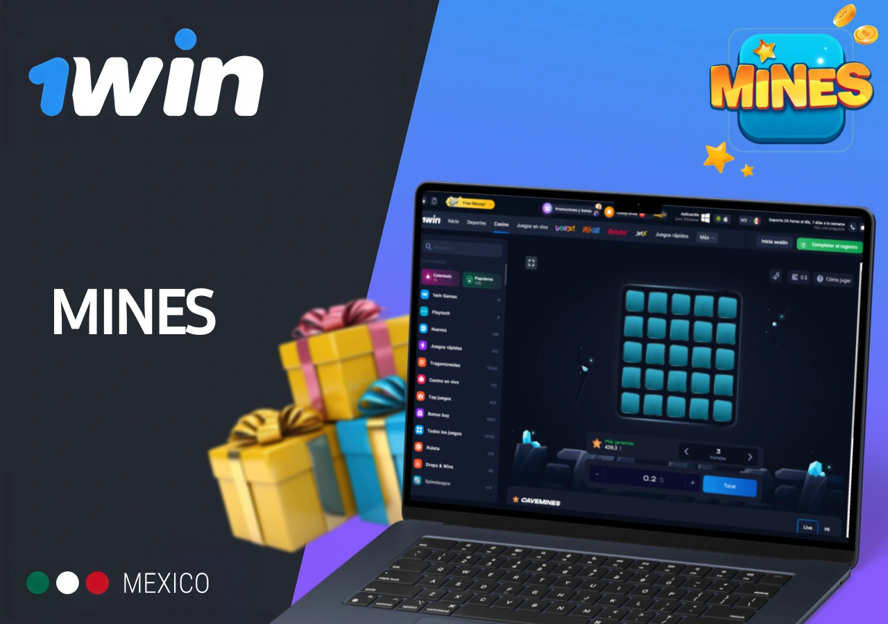 Juego Mines en 1win México en versión online con recompensas