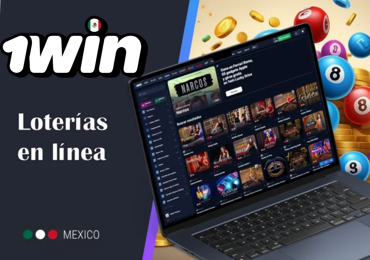 Información sobre las loterías en línea que se pueden jugar en 1Win México, con detalles de sus características